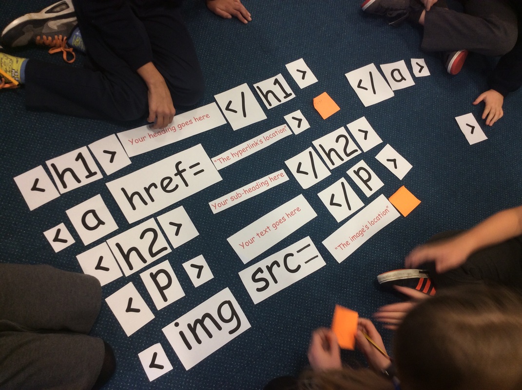 Children assembling an HTML jigsaw